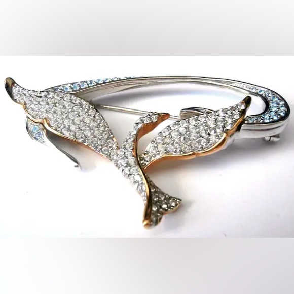 1999 Authentic Swarovski “Freedom Dove” Rhinestones Brooch - Picture 1 of 8